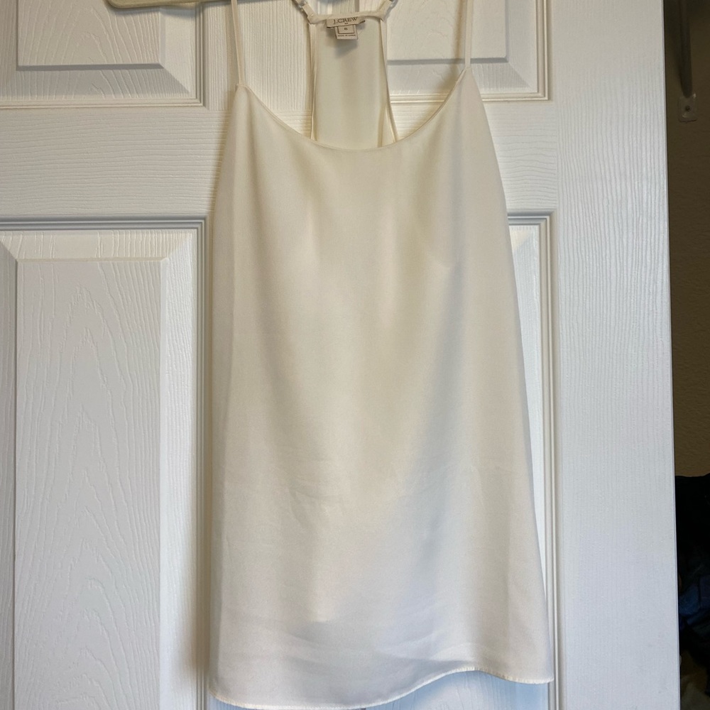 J crew white Cami, like New. Size 6 adjustable straps